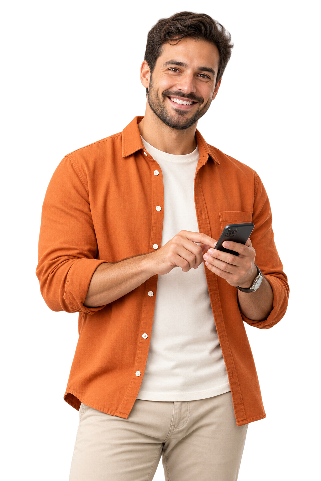 Via Express customer sending money on their phone